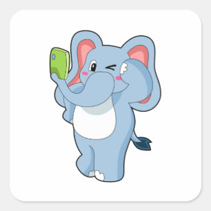 Sticker Carré Elephant Mobile