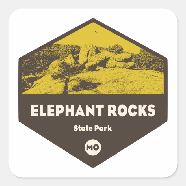 Sticker Carré Elephant Rocks State Park Missouri (Devant)