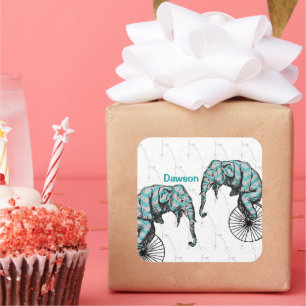 Sticker Carré Elephants Plus Vélos Égale YIKES!