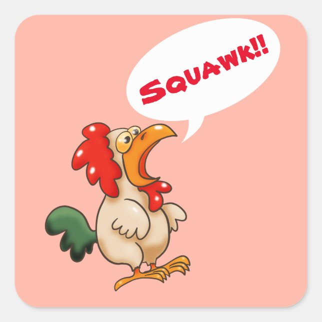 Sticker Carré Élevage de poulet (Devant)