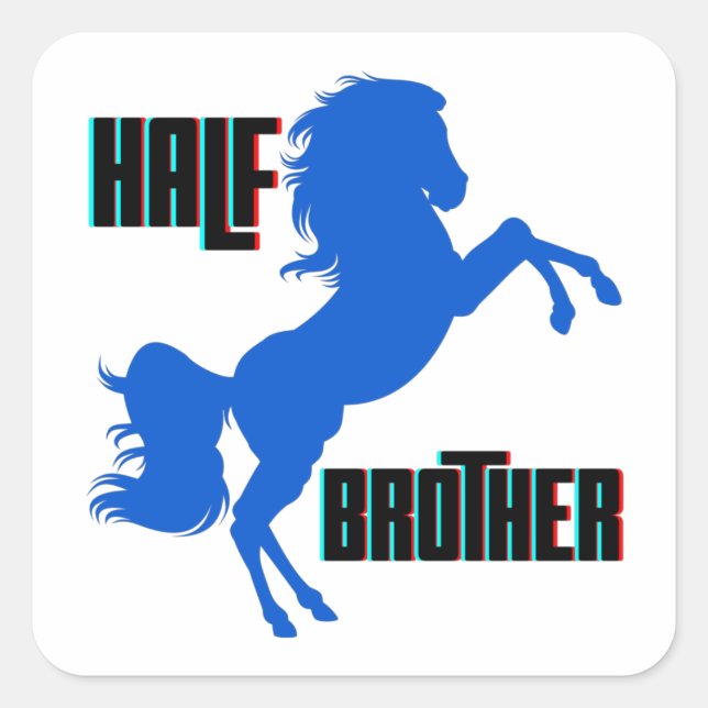 Sticker Carré Élevage du cheval demi-frère (Devant)