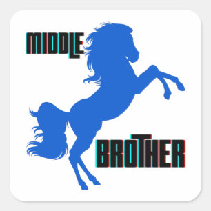 Sticker Carré Élevage du cheval du frère moyen