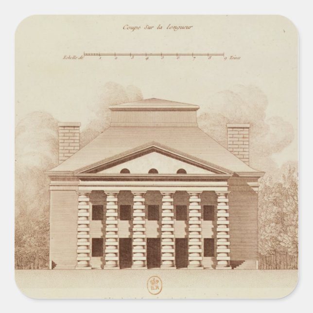 Sticker Carré Élévation de la maison du directeur du sel (Devant)