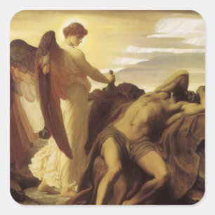 Sticker Carré Elijah en nature par Lord Frederic Leighton