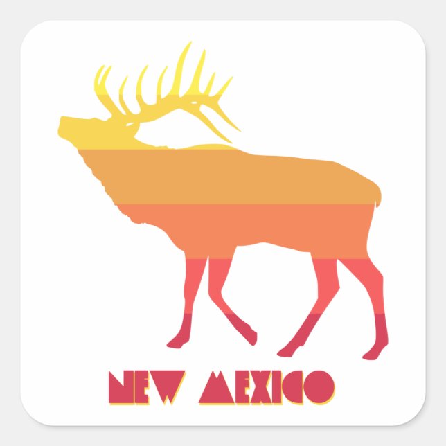 Sticker Carré Elk du Nouveau-Mexique (Devant)