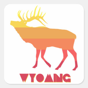 Sticker Carré Elk du Wyoming