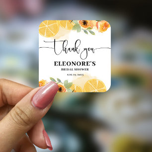 Sticker Carré Elle a trouvé sa douche de mariée Squeeze 