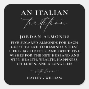 Sticker Carré Ellesmere Noir Tradition Italienne Amandes Sugares