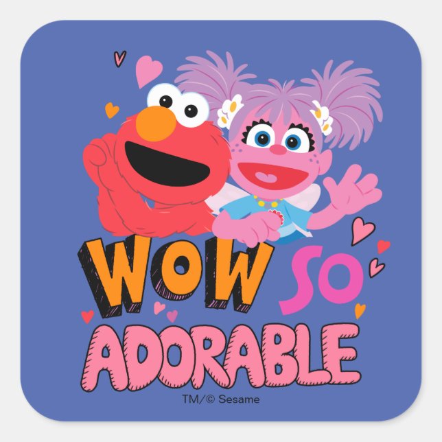 Sticker Carré Elmo & Abby | Wow si adorable (Devant)