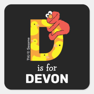 Sticker Carré Elmo Alphabet D Canard