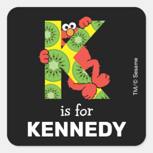 Sticker Carré Elmo Alphabet K Kiwi