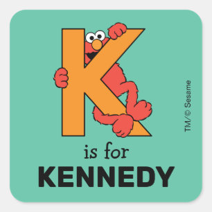 Sticker Carré Elmo Alphabet K Orange
