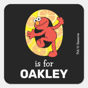 Sticker Carré Elmo Alphabet   O orange
