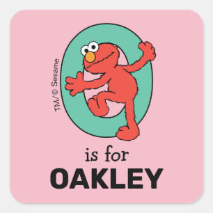 Sticker Carré Elmo Alphabet   O TURQUOISE