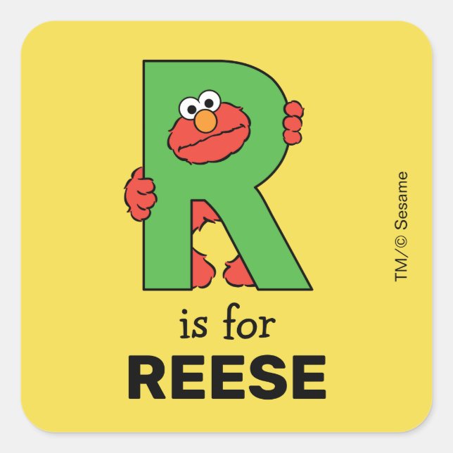 Sticker Carré Elmo Alphabet | R Vert (Devant)