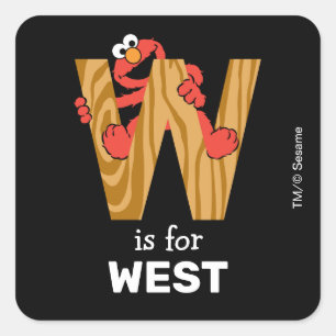 Sticker Carré Elmo Alphabet W Bois