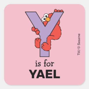 Sticker Carré Elmo Alphabet   Y Pourpre