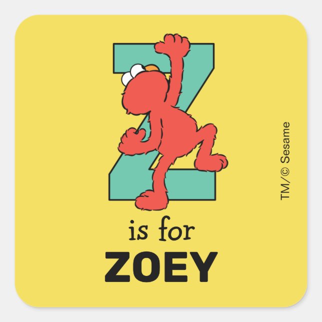 Sticker Carré Elmo Alphabet | Z TURQUOISE (Devant)