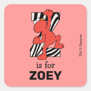 Sticker Carré Elmo Alphabet Z Zebra