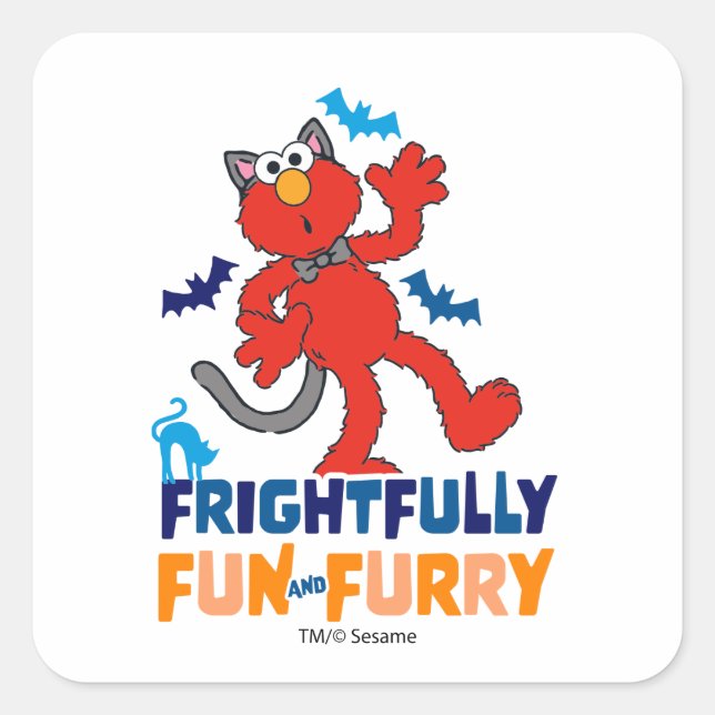 Sticker Carré Elmo | Amusant et fureur (Devant)