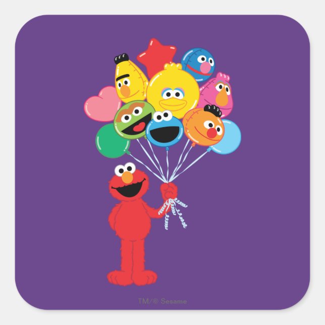 Sticker Carré Elmo Balloons (Devant)