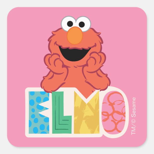 Sticker Carré Elmo Cute & Fun (Devant)