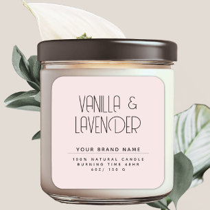 Sticker Carré Emballage de bougie de cosmétiques minimaliste mod