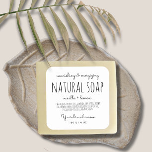 Sticker Carré Emballage minimaliste moderne savon blanc simple