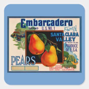 Sticker Carré Embarcadero Fancy Père Noël Clara Pears