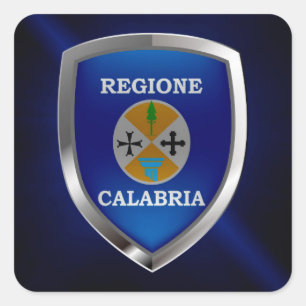 Sticker Carré Emblème de la Calabre Mettalic