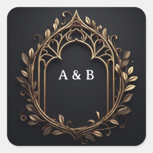 Sticker Carré Emblème de la Couronne Royale de Laurier ✨