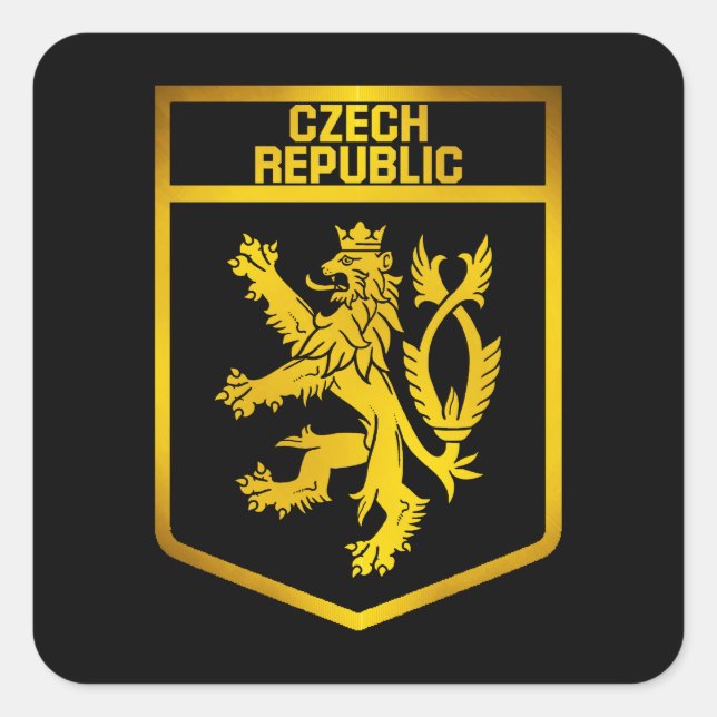 Sticker Carré Emblème de la République tchèque (Devant)