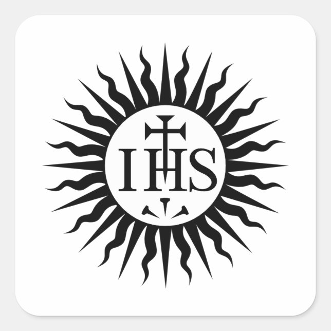 Sticker Carré Emblème de la Société de Jésus (Devant)