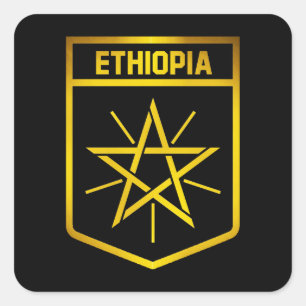 Sticker Carré Emblème de l'Ethiopie