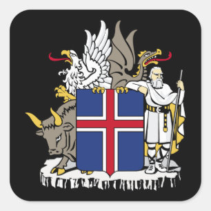 Sticker Carré emblème de l'islande
