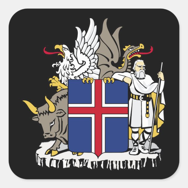 Sticker Carré emblème de l'islande (Devant)