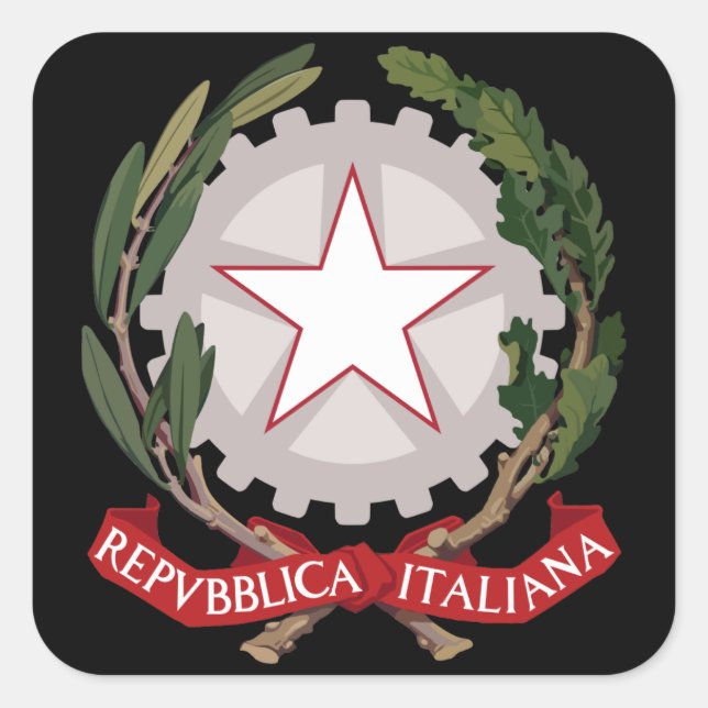 Sticker Carré emblème de l'italie (Devant)