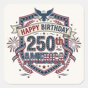 Sticker Carré Emblème du 250e anniversaire de l'Amérique