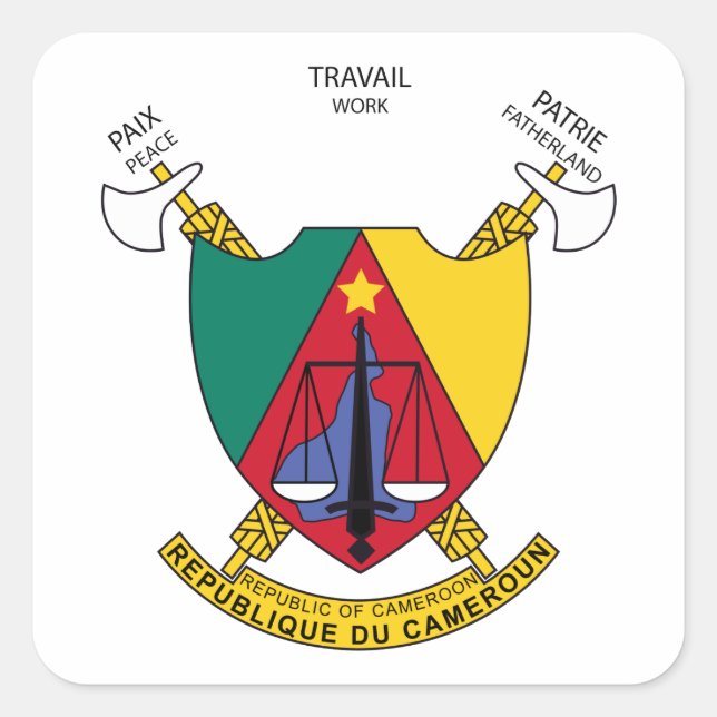 Sticker Carré emblème du cameroun (Devant)