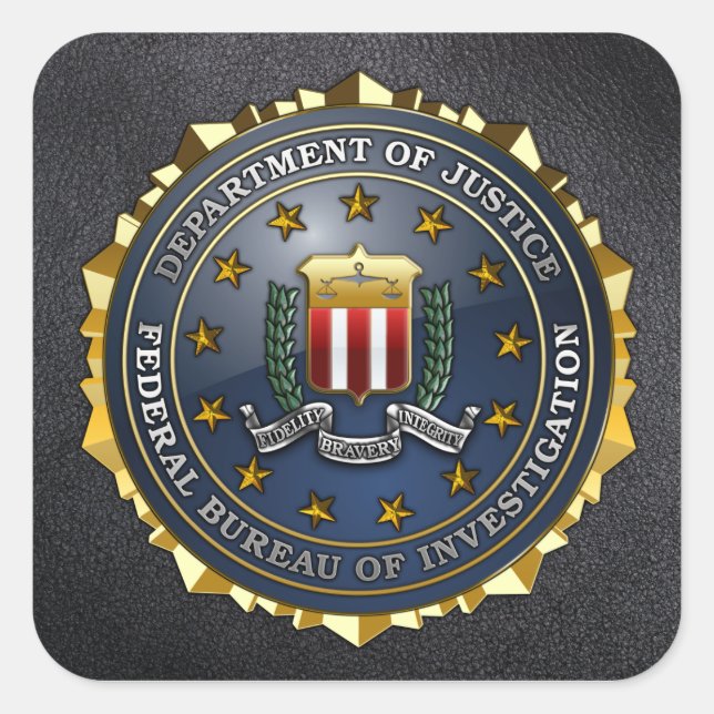 Sticker Carré Emblème du FBI (Devant)