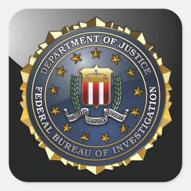 Sticker Carré Emblème du FBI (Devant)