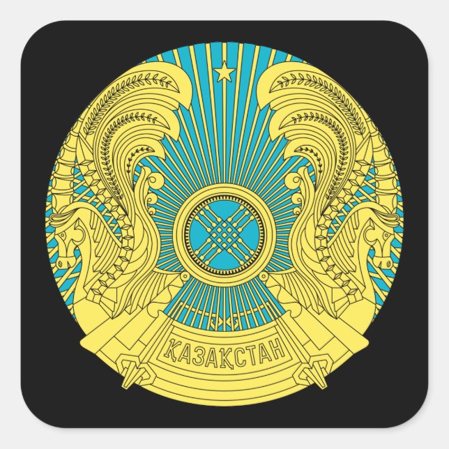 Sticker Carré emblème du kazakhstan (Devant)