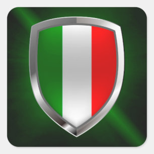 Sticker Carré Emblème métallique de l'Italie