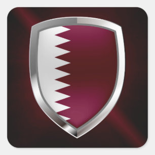 Sticker Carré Emblème métallique du Qatar