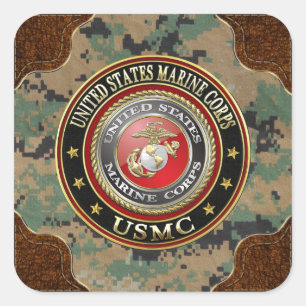 Sticker Carré Emblème USMC [Edition spéciale] [3D]