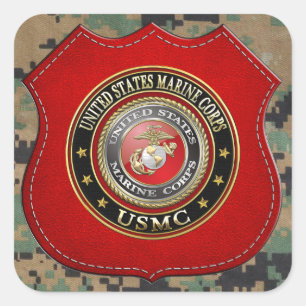 Sticker Carré Emblème USMC [Edition spéciale] [3D]