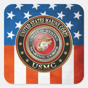 Sticker Carré Emblème USMC [Edition spéciale] [3D]