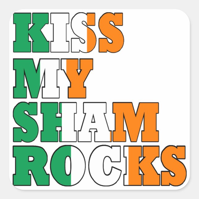 Sticker Carré Embrasse mes shamrocks St Pats (Devant)