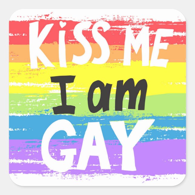 Sticker Carré Embrasse-Moi Je Suis Gay (Devant)