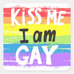 Sticker Carré Embrasse-Moi Je Suis Gay